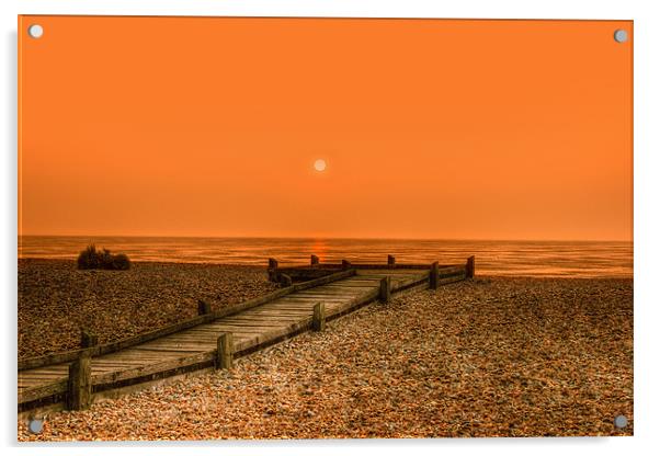 Dungeness Boardwalk Sunrise Acrylic by Dean Messenger