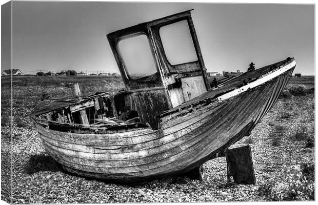 ruined old boat Canvas Print by Dean Messenger