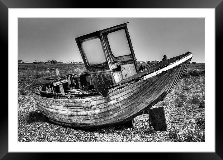 ruined old boat Framed Mounted Print by Dean Messenger