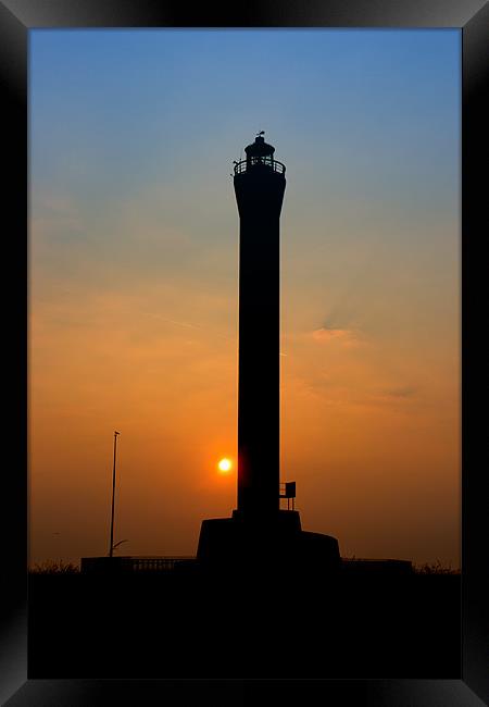 Dungeness Lighthouse at Sunrise Framed Print by Dean Messenger