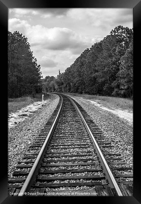 Train tracks Framed Print by David Skone