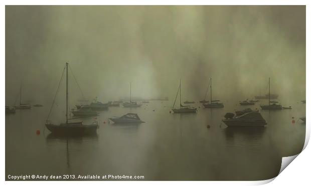 Mist at dawn Print by Andy dean