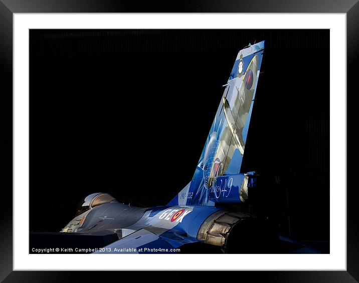 Belgian F-16 Tail art Framed Mounted Print by Keith Campbell