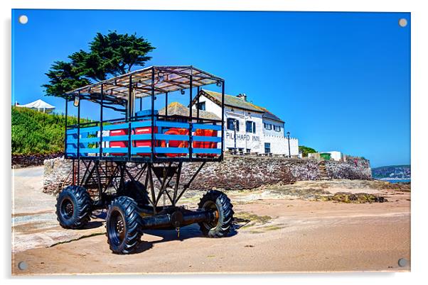 Burgh Island Sea Tractor Acrylic by Mike Gorton
