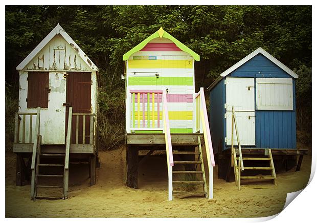 Beach Huts at Wells Next to Sea 3 Print by Bill Simpson