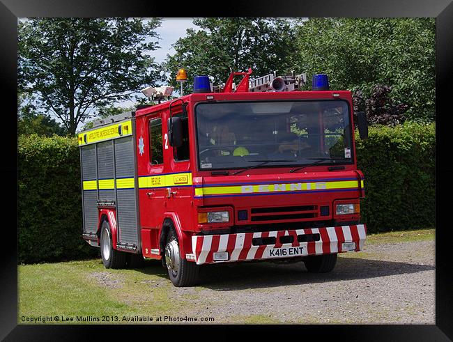 Dennis Fire Engine Framed Print by Lee Mullins