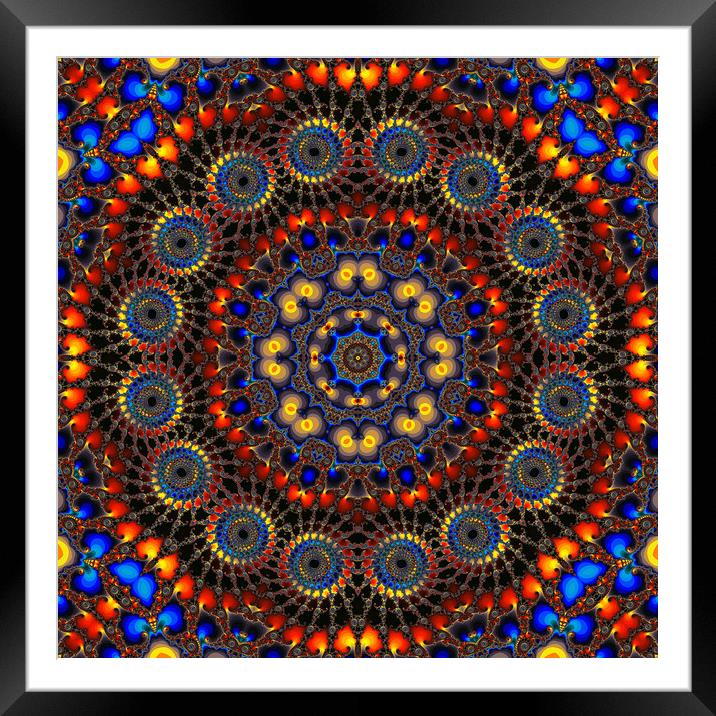 Spiralled Down - Fractal Kaleidoscope Framed Mounted Print by Hugh Fathers