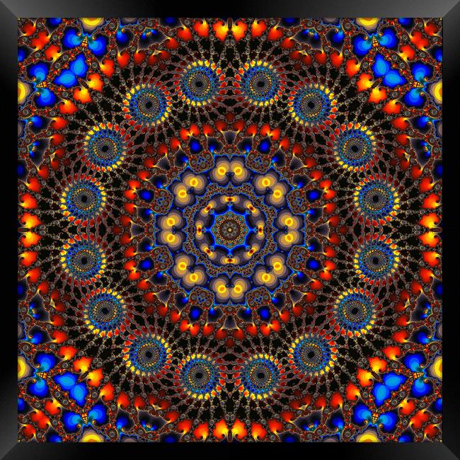 Spiralled Down - Fractal Kaleidoscope Framed Print by Hugh Fathers