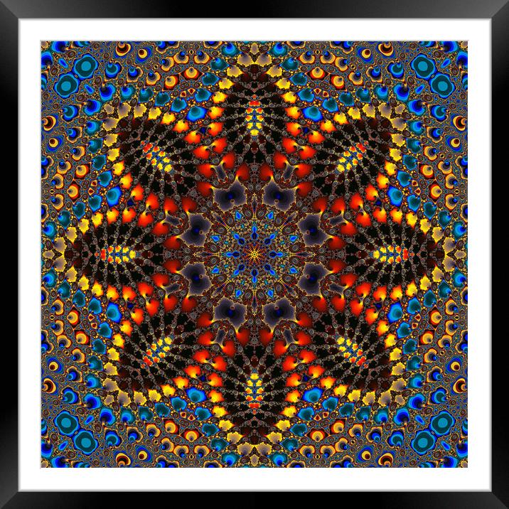 Spiralled Down II - Fractal Kaleidoscope Framed Mounted Print by Hugh Fathers