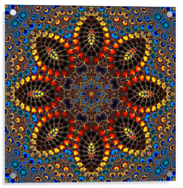 Spiralled Down II - Fractal Kaleidoscope Acrylic by Hugh Fathers