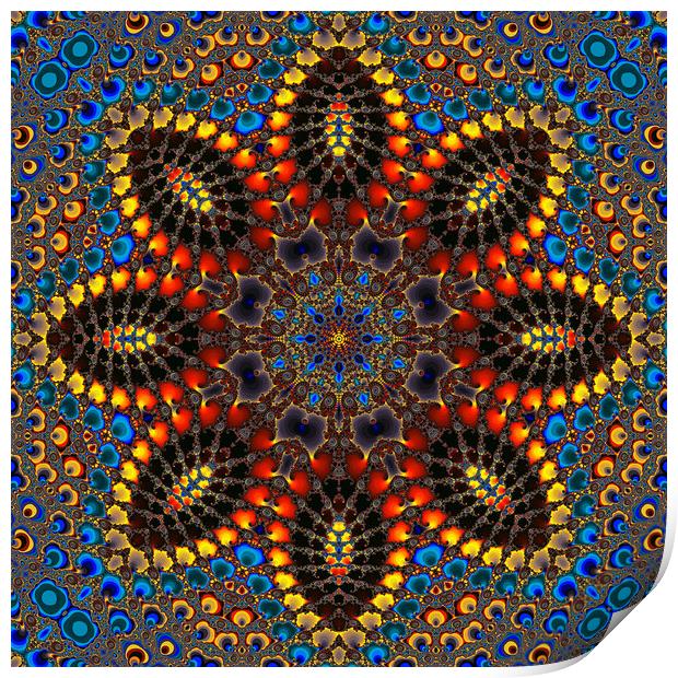 Spiralled Down II - Fractal Kaleidoscope Print by Hugh Fathers