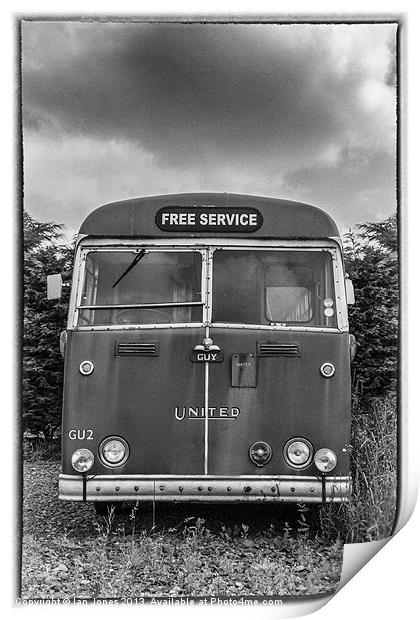 Tired and lonely bus Print by Ian Jones