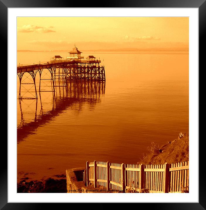 Clevedon Pier Framed Mounted Print by Paula Palmer canvas