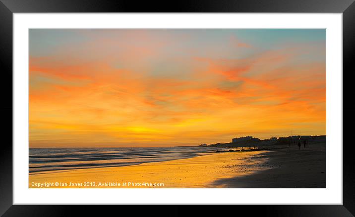 Seascape all oranges and yellows Framed Mounted Print by Ian Jones