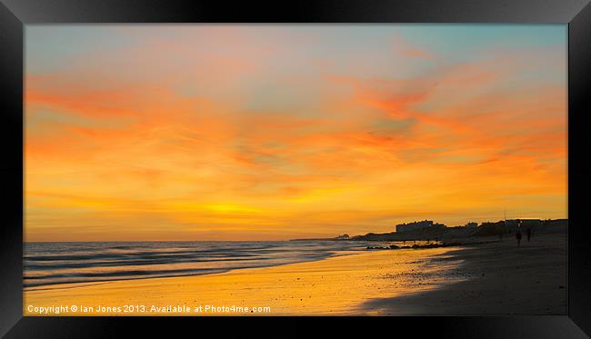 Seascape all oranges and yellows Framed Print by Ian Jones