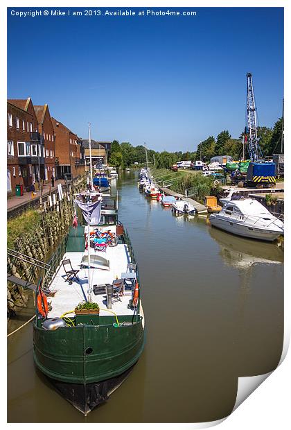 Boats moored on the Stour Print by Thanet Photos