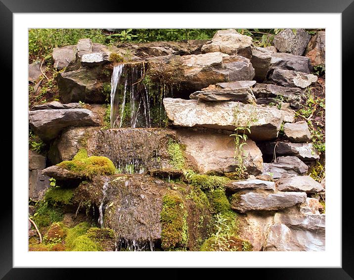Waterfall Framed Mounted Print by Dorianne Austin
