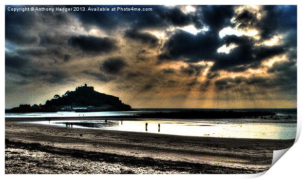 St. Michaels Mount Print by Anthony Hedger