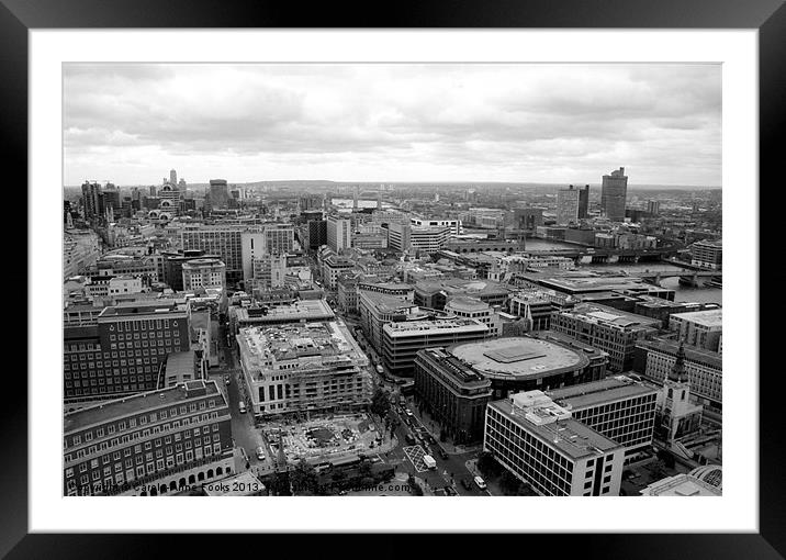 London Vista in Black and White Framed Mounted Print by Carole-Anne Fooks