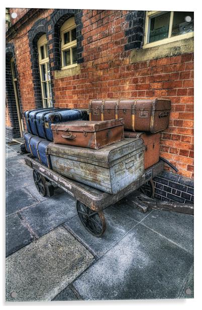 Luggage at the Station Acrylic by Ian Mitchell