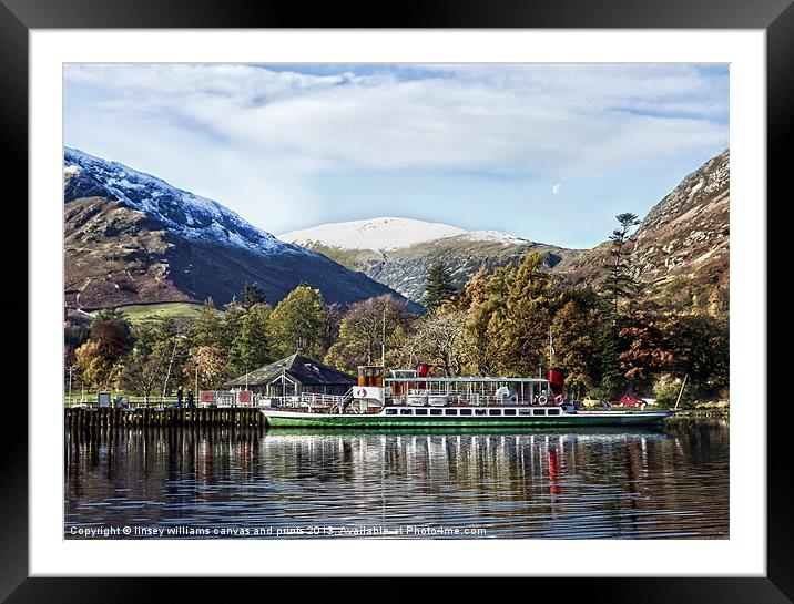 The Western Belle on Ullswater Framed Mounted Print by Linsey Williams