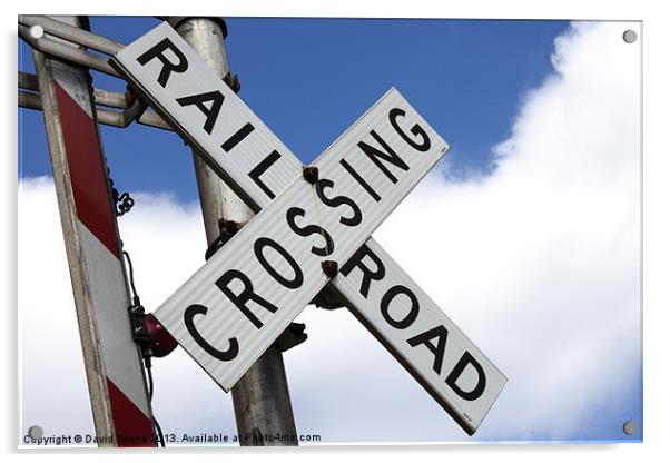 Railroad crossing Acrylic by David Skone