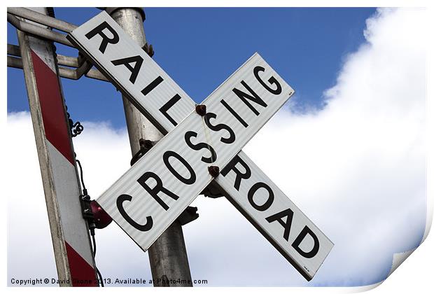 Railroad crossing Print by David Skone