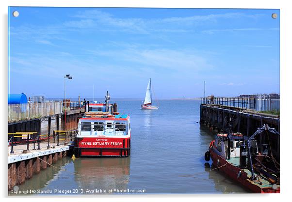 Fleetwood to Knott End Ferry Acrylic by Sandra Pledger