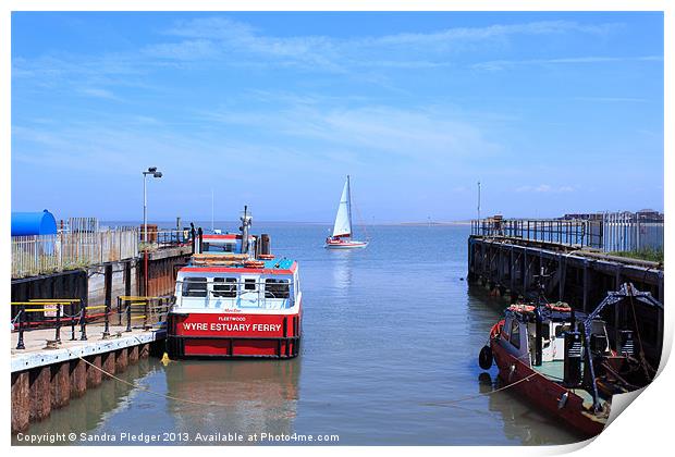 Fleetwood to Knott End Ferry Print by Sandra Pledger