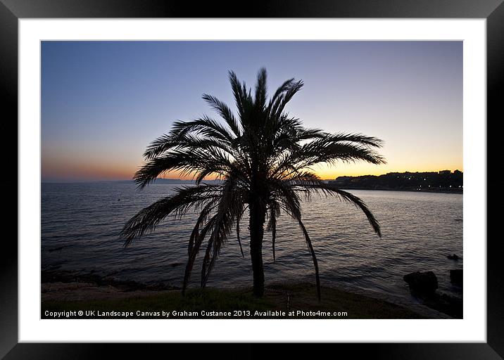 Palm Tree Sunset Framed Mounted Print by Graham Custance