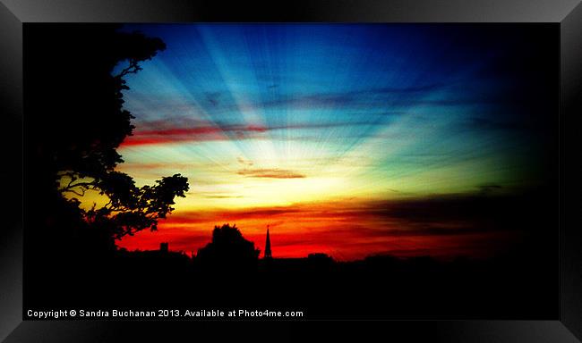 Sunset Silhouette Framed Print by Sandra Buchanan