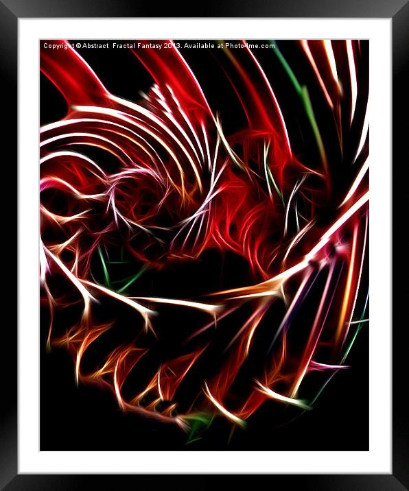 Flame Vortex Framed Mounted Print by Abstract  Fractal Fantasy