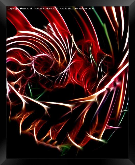 Flame Vortex Framed Print by Abstract  Fractal Fantasy