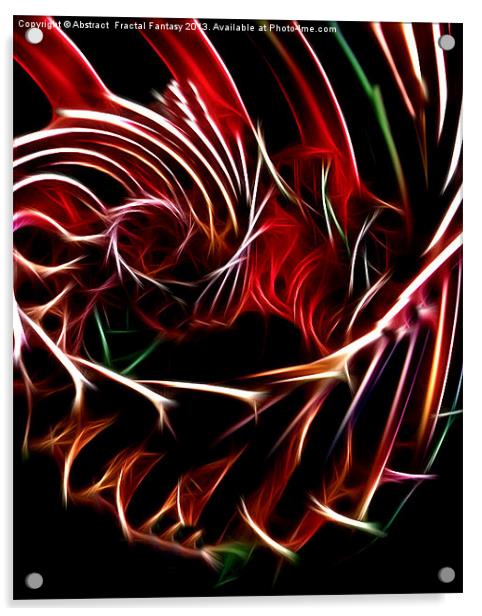 Flame Vortex Acrylic by Abstract  Fractal Fantasy