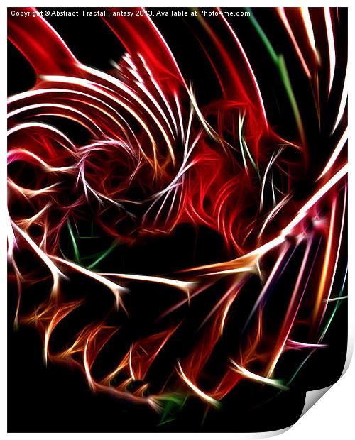 Flame Vortex Print by Abstract  Fractal Fantasy