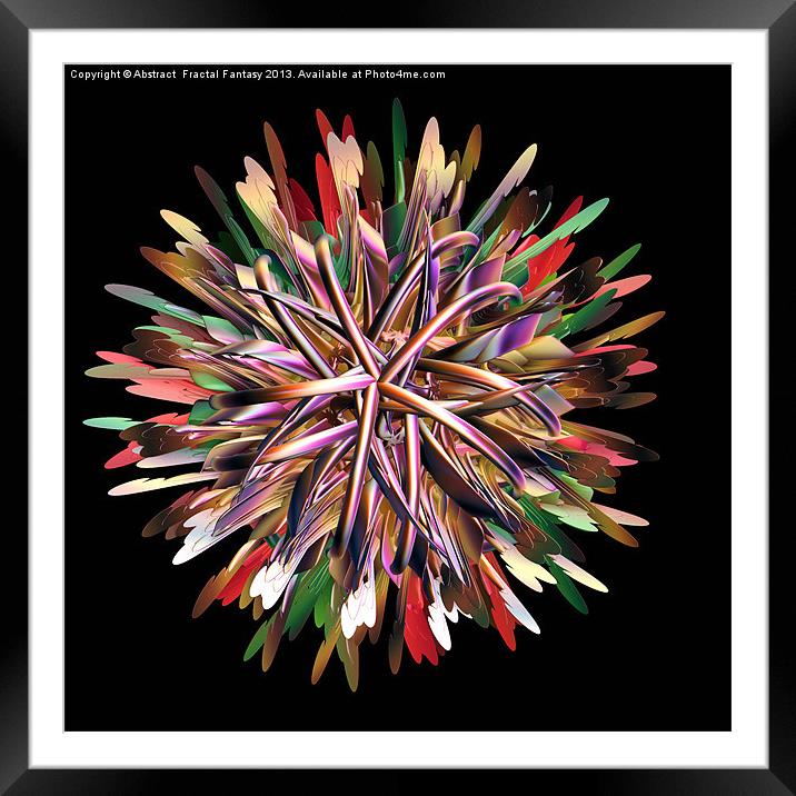 Metallic Snowflake Framed Mounted Print by Abstract  Fractal Fantasy