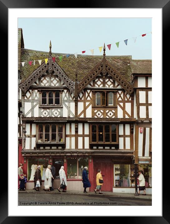 Ludlow Half Timbered Tudor Buildings Framed Mounted Print by Carole-Anne Fooks