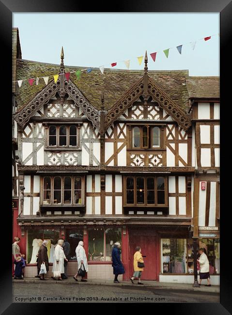 Ludlow Half Timbered Tudor Buildings Framed Print by Carole-Anne Fooks