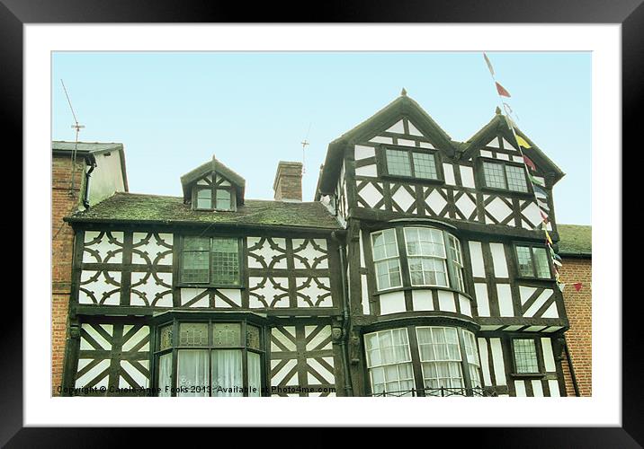 Ludlow Half Timbered Tudor Building Framed Mounted Print by Carole-Anne Fooks