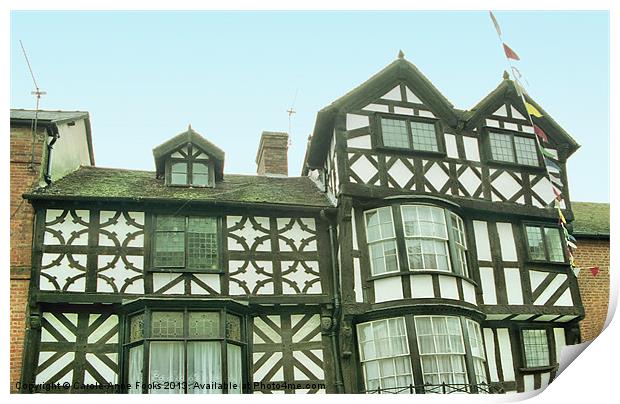Ludlow Half Timbered Tudor Building Print by Carole-Anne Fooks