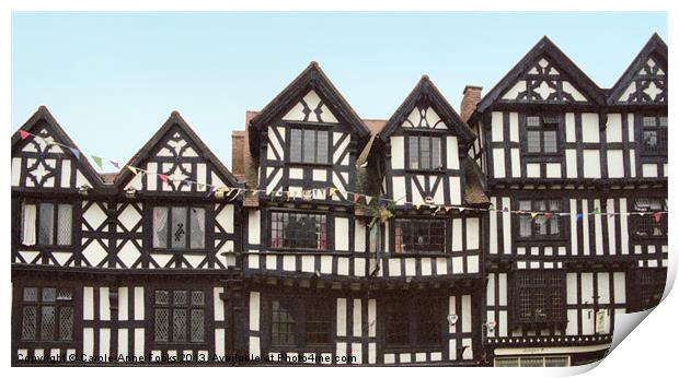 Ludlow Half Timbered Tudor Building Print by Carole-Anne Fooks