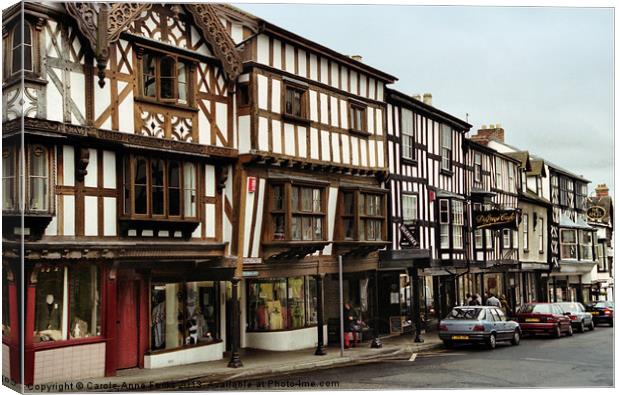 Ludlow Half Timbered Tudor Buildings Canvas Print by Carole-Anne Fooks