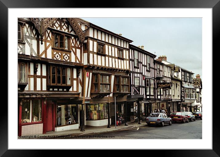 Ludlow Half Timbered Tudor Buildings Framed Mounted Print by Carole-Anne Fooks