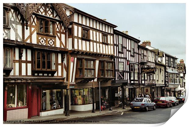 Ludlow Half Timbered Tudor Buildings Print by Carole-Anne Fooks