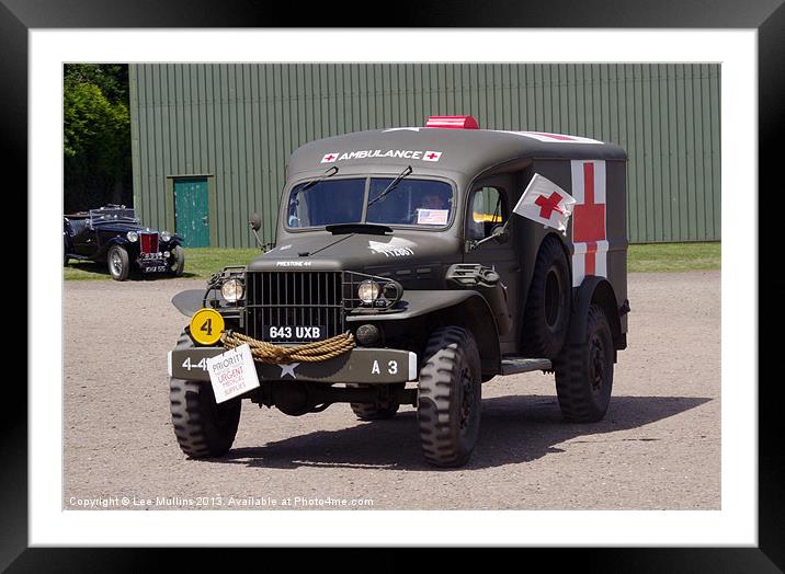 WW2 Army Ambulance Framed Mounted Print by Lee Mullins