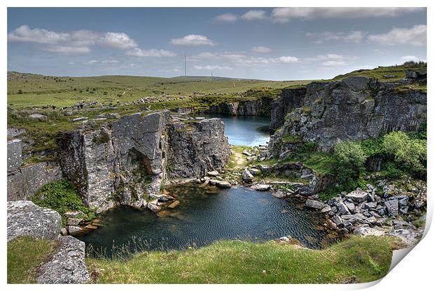 Disused Quarry Minions Bodmin Moor Print by Rosie Spooner