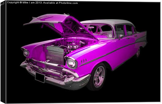 Pink 1957 Chevrolet Canvas Print by Thanet Photos