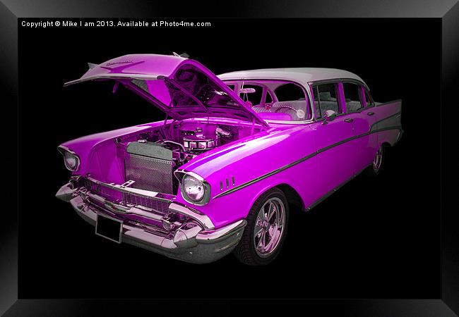 Pink 1957 Chevrolet Framed Print by Thanet Photos
