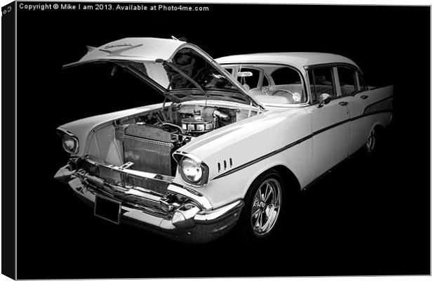 1957 Chevrolet in mono Canvas Print by Thanet Photos