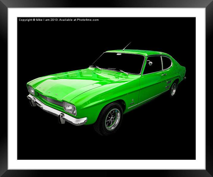 Green Ford Capri Framed Mounted Print by Thanet Photos